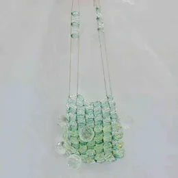 Nxy Handmade Evening Bags Mini Beaded Fashion Messenger Bag Women's Purses Ladies Handbags Acrylic Crystal Women Clutches