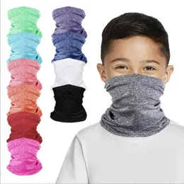 Rowerowe Bandanas Dzieci Ice Silk Cool Magic Turban Designer Maska na zewnątrz Głowy Szaliki Neck Wrap Gaiter Sport Outdoor Wristband Ride Anti-UV Pałąk Lsk248-1