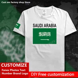 Reino da Arábia Saudita, camiseta de algodão, fãs de camisa personalizada Nome Diy Número da marca Fashion Hip Hop Camiseta casual 220616