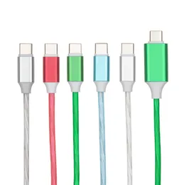 PD USB-C إلى USB Type C Cables LED سلك شاحن الهاتف الشحن السريع لـ Huawei Xiaomi Redmi Samsung S20 MacBook Pro