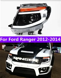 Bilbelysningstillbehör för Ford Ranger LED-strålkastare 2012-2015 Strålkastare T6 LED-blanksignal med hög stråle främre lampa