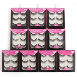 False Eyelashes Pairs Natrual Mink 3D Hair Lashes Thick Long Handmade Soft Extension Makeup Pack In BulkFalse Harv22