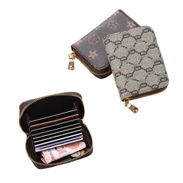 Classic Printed Coin Purse Organ Design Credit Card Hold Mini Bag Women Girls PU Leather Zipper Wallet Retro Vintage Short Purses Pouch Gift Can Be Held by Hand