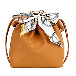 Lady Style Girls PU кожаная сумочка мода Big Kids Silk Sarves складывает одну сумку на плече, дети печатные посланники сумочка