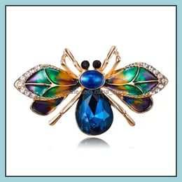 Pins Brooches Jewelry Crystal Beetle Brooch Pin Enamel Alloy Clothes Scarf Badge Pins For Women Men Party Drop Delivery 2021 Ob37D