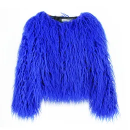 Colorful Warm Faux Women Fur Coat Oversize Black White Pink Plush Female Jacket Fur Autumn Winter Shaggy Outerwear