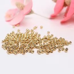 14K Gold-Plated Color Retention Beads Lucky Spacer metal Beads Small Golden Glossy Solid DIY Ornament Handmade Accessories Scattered