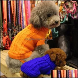 Köpek Giyim Malzemeleri Pet Ev Bahçe Kedi Kazak Örgü Jumper Hoody Puppy Ceket Kış Sıcak Giysileri Apperal Giyim Damla Teslimat 20