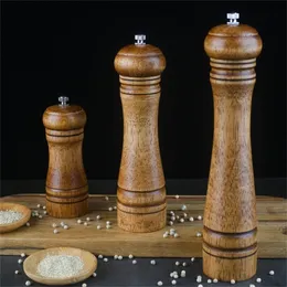 Sól i pieprz młyn drewniany pieprz z silnym regulowanym ceramicznym szlifierką z zapasowym wirnikiem ceramicznym - akcesoria kuchenne 220812