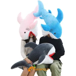 CM Fuzzy Shark Cuddle PP Cotton Filled Sharks Blue Pink Grey Ocean Animal Plushie Children Gift J220704