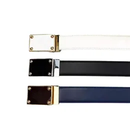 Luxury Designers Belt L Brev Buckle Högkvalitets Fashion Classic Bredd 3,8 cm Äkta läder Kvinnor Bälten Män Brevband med låda A-40