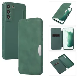 Skórzany portfel Soft TPU dla Samsung S22 Plus S21 Ultra S21FE A32 A52 A72 A22 A12 Karta magnetyczna gniazd