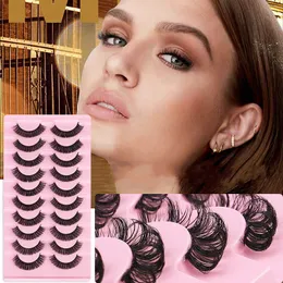 10 par 3D Mink Fransar Tjocka Dramatiska lösögonfransar Makeup Russian Volym Fake Eyelash Extension maquiagem