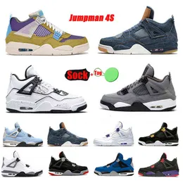 Jumpman4s 4 Herren-Basketballschuhe, Sneakers, University Black Camo, DIY Moss Grey Denim Things, Red Thunder TS, Travis Military Cat gezüchtet