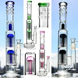 15 Inch Arm Tree Perc Glass Bong Hookah Water Pipe Straight Dab Rig and Perc Oil Rigs 18 mm Joint Bowl Smoking Shisha Pipes