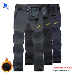 Winter Thicken Fleece Thremal Hiking Pants Men Softshell Trousers Kids Boy Outdoor Waterproof Trekking Skiing Clothing Customize 220613