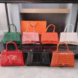 designer B>a>l>e>n>c>i>a>g>a bags crocodile leather women hourglass handbag purse shoulder crossbody chain tote 23cm with box