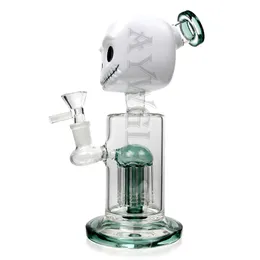 10,5 polegadas 8 braços árvores perc narguilé 3D caixa de vidro bong dab rigs cachimbo de água para fumar Oil Rig Recycler bongos de fumaça tabaco 14,4 mm tamanho da junta bong legal