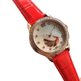 Boutique-Damenuhr, 32 mm, mechanisches Uhrwerk, Gehäuse aus Edelstahl 316, Leder mit hochfestem Glasspiegel, modische Persönlichkeit, mit Box, Diamantuhren AAA