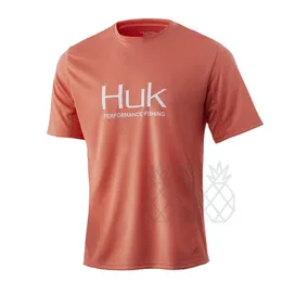 HUK Camicia da pesca a manica corta UV Camicia da pesca estiva da uomo UPF50 Maglietta protettiva dal sole Maglia da pesca all'aperto Abbigliamento sportivo da escursionismo 220812