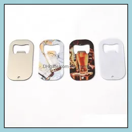 Abridores Ferramentas de cozinha Barra de jantar de cozinha Home Garden ll sublima￧￣o em branco garrafa de cerveja de saca -rolhas Diy Metal Sier Dog Tag Dh2fz