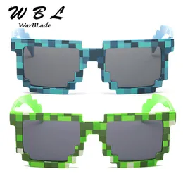 WarBLade Fashion Vintage Square Glasses Novelty Mosaic Sun Unisex Pixel Sunglasses Trendy Baby sunglass 220705