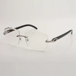 Neues Design, geschliffene, klare Gläser, Brillenfassungen 3524028, reines Naturschwarz, Hörner, Bügel, Unisex, Größe 56–18–140 mm, kostenloser Versand