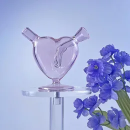 3 polegadas de vidro cachimbo de água tubos de água adoram forma de coração fumaça cachimbo bong bong plata