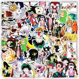 Su geçirmez 10/30 / 50 adet Mix Anime Etiketler Demon Slayer Benim Kahraman Academia Sticker Karikatür Çıkartmaları Kaykay Telefon Araba Laptop Graffiti Sticker Araba Sticker