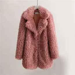 Women's large coat winter long-sleeved coat LJ201128