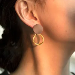 Dangle żyrandol jesienne zimowe kolczyki brązowe vintage matowy kolczyki dla kobiet oświadczenie mody 2022 Trend Earing Biżuteria
