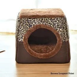 Pet Cat Dog Nest Dual Use Warm Soft Sleeping Bed Cat Dog House Pad per animali domestici Tappetino per dormire semi-chiuso traspirante antiscivolo Coperta 201111