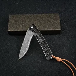 Damascuss Flipper складной нож VG10 Damascus стальная точка капля лезвия чернокожие ручка шарикоподшипники EDC Pocket