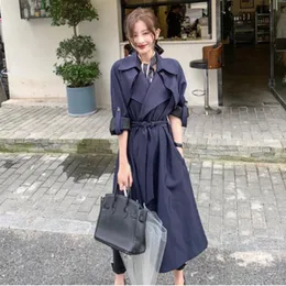 Women's Jackets Trench Coat Dresses Fashion Women Vintage Loose Slim Long Sleeve Lacing Maxi Dress Casaco Feminino Chaquetas Vestidos Robe F