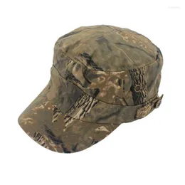 Breda randen hattar i lager militär kamouflage platt topp hatt män bomull usa marin broderad camo cap delm22