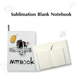 Sublimation Blanks Notepads A4 A5 A6 White Journal Notebooks PU Leather Covered Heat Transfer Printing Note Books with Inner Papers Adhesive Tapes DIY Logos