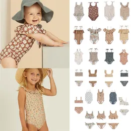 Barn Badkläder Set RC Märke Sommar Flickor Söta Modetryck Baddräkter Baby Småbarn Semester Bikini Kläder 220425