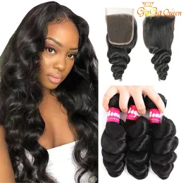 Indian Loose Wave Bundles With Closure Human Hair 3 Bundles With Lace Closure Raw Indian Hair Weave Bundles Remy Hair Extension