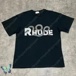 Skjortdesigner T säljer väl Rhude Retro Snake Bone Print High Street Cotton Quality T-shirt Hög kvalitet