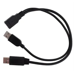 USB 3.0 dişi - 2 Çift Çift Güç Kaynağı USB Erkek Ayırıcı Uzatma Kablosu Merkezi Yazıcılar için