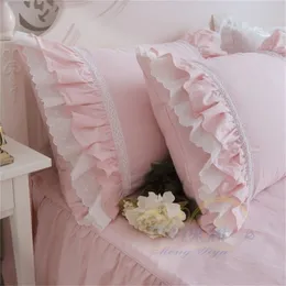 Europe Luxury cake layers ruffle pillowcase handmade wrinkle elegant cases cover bownot design sweet princess Y200417