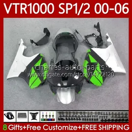 Corpo OEM per HONDA VTR RTV 1000 VTR1000 00 01 02 03 Verde nero 2004 2005 2006 Carrozzeria 123No.172 RC51 SP1 SP2 VTR-1000 2000 2001 2002 2003 04 05 06 RTV1000 00-06 Carenatura