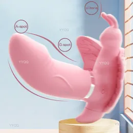 Trådlös fjärrkontroll bärbar fjärilstyp vibrator dildo g-spot klitstimulator sexig leksak kvinnlig onani vagina vuxen