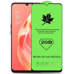 20D-tempererat glasskärmskydd full limtäckning Curved Premium Cover Film Guard Shield för Samsung Galaxy Not 21 Fe 20 A02 A12 A22 A32 A42 A52 A72 A82 A92