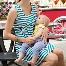 Pregnant Summer Sleeveless Striped es Breastfeeding And Nursing Women Dresses Top Vestido 220607