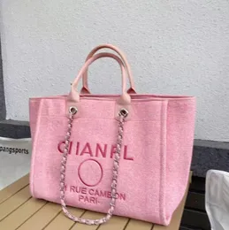 Mode klassische Marke bestickte Strandtaschen Luxus CH Frauen Leinwand Abendhandtaschen weibliche große Einkaufsdesigner große Kapazität Damentasche X5QF