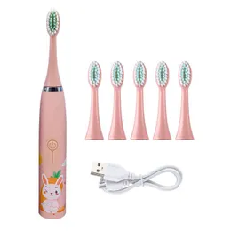 Toothbrush for Children Electric Toothbrush Cartoon Pattern Kids with Replace the Head Ultrasonic 0511