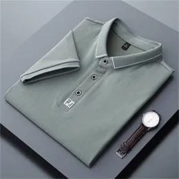 Vendendo roupas de marca homens polo camisa mens negócios casual sólido masculino manga curta respirável s 220504