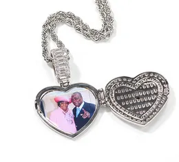 Skräddarsydd fotohänge liten storlek hjärtskåp hänge halsband för män kvinnor gåvor hiphop smycken