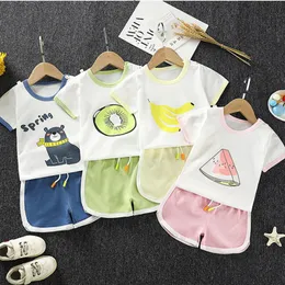 Zestawy odzieży Baby Boys Girls Summer Set Ubrania Ubrania Kombinezon Dziecięcy krótkie szorty 2PCS Toddler Kids Sport Outfits Clothing